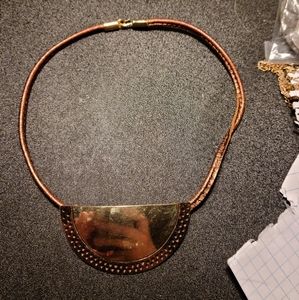 Vintage Metal and Leather Choker